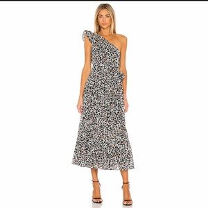 Karina Grimaldi Pauline Print Dress in Black Heart